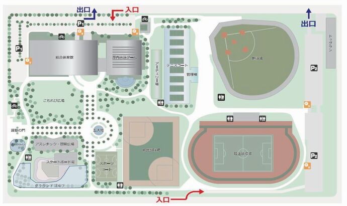 運動公園駐車場案内図